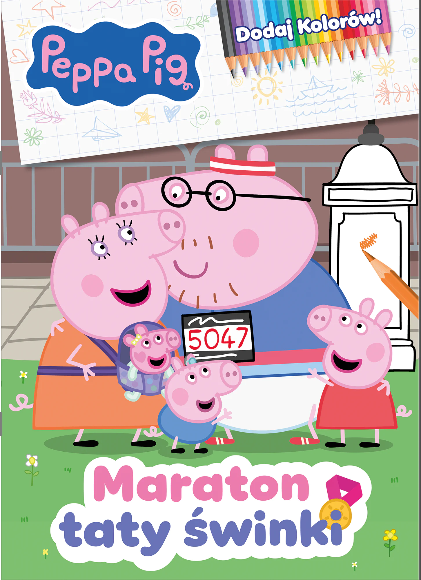 Książka - Maraton taty świnki. Świnka Peppa. Dodaj kolorów