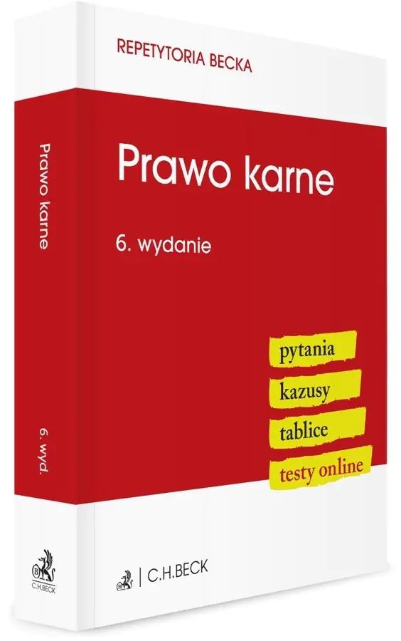 Książka - Prawo karne. Pytania. Kazusy. Tablice Testy online