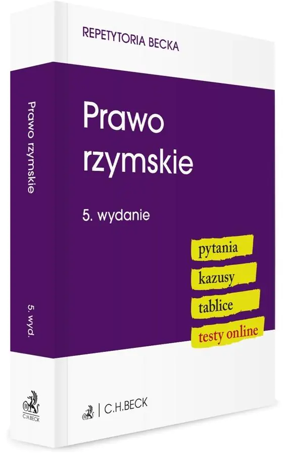 Książka - Prawo rzymskie. Pytania, kazusy, tablice, testy, testy online