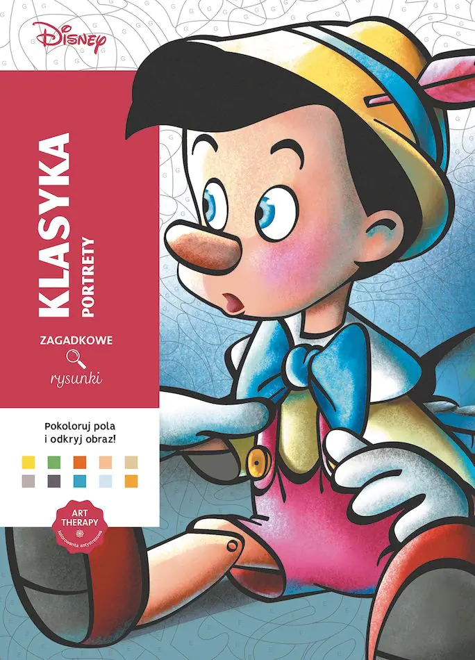 Książka - Art therapy. Kolorowanka antystresowa. Disney. Klasyka. Portrety. Zagadkowe rysunki