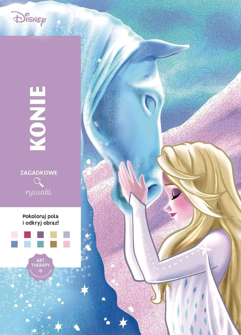 Książka - Art therapy. Kolorowanka antystresowa. Disney. Konie. Zagadkowe rysunki