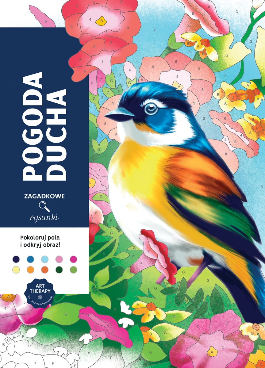 Książka - Art therapy. Kolorowanka antystresowa. Pogoda ducha. Zagadkowe rysunki