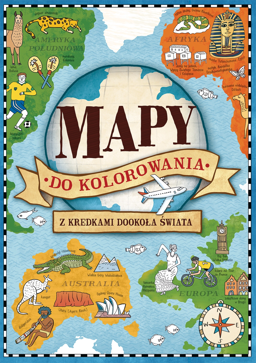 Książka - Mapy do kolorowania - z kredkami dookoła świata