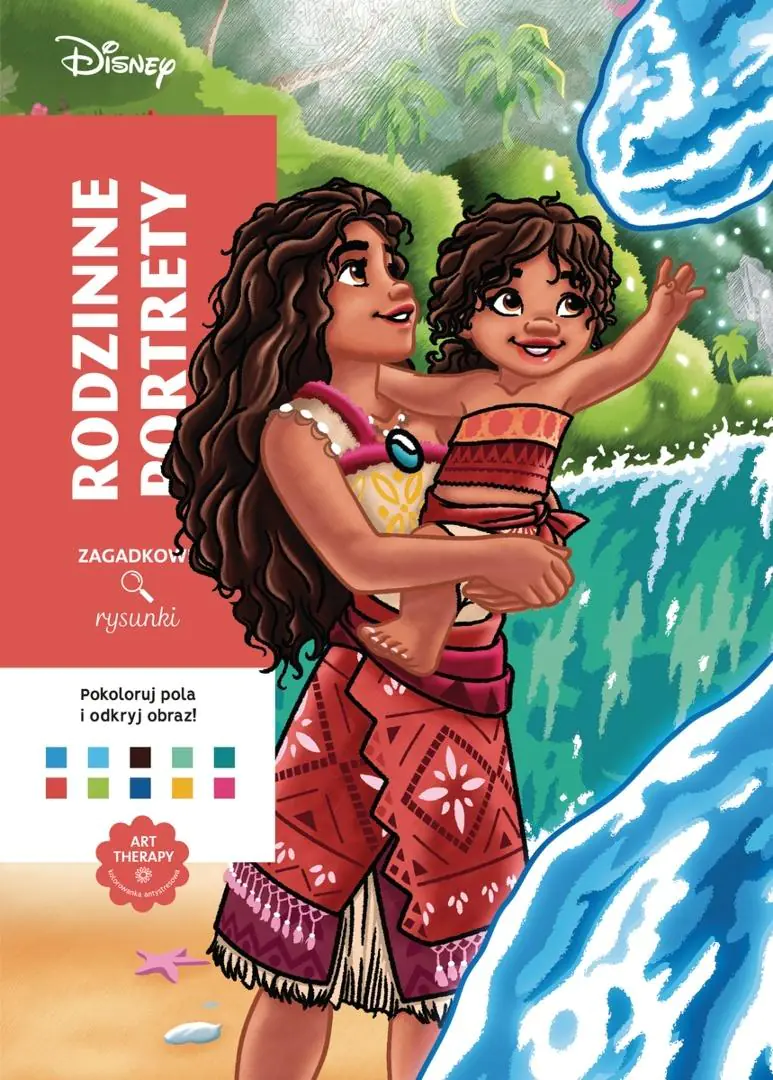 Książka - Art Therapy. Kolorowanka antystresowa. Disney. Rodzinne portrety. Zagadkowe rysunki