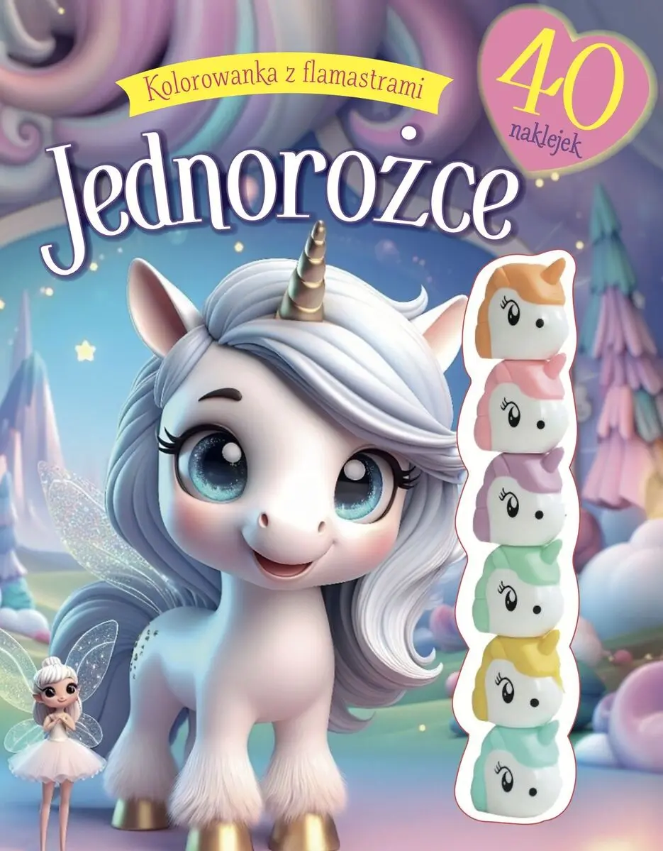 Książka - Kolorowanka z flamastrami. Jednorożce