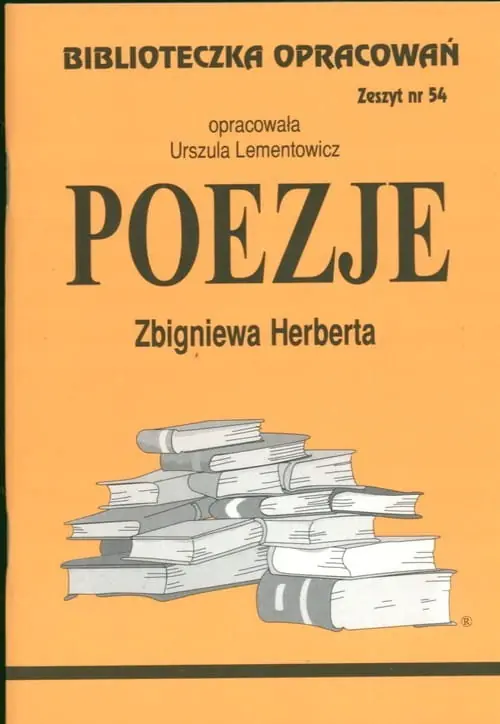Książka - Poezje Zbigniewa Herberta. Biblioteczka opracowań. Zeszyt nr 54