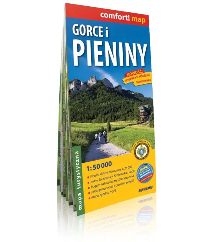 Książka - Gorce i Pieniny laminowana mapa turystyczna 1:50 000
