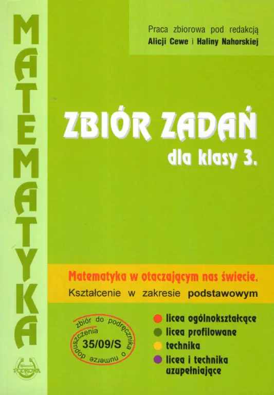 Książka - Matematyka LO. kl. 3. Matematyka w otaczającym nas świecieZbiór zadań. Zakres podstawowy.