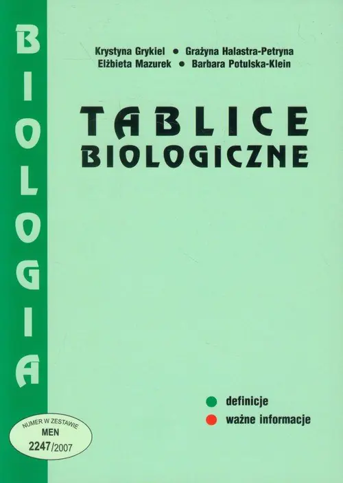 Książka - Tablice biologiczne