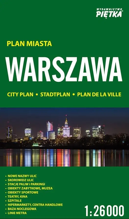 Książka - Warszawa 1:26 000 plan miasta PIĘTKA