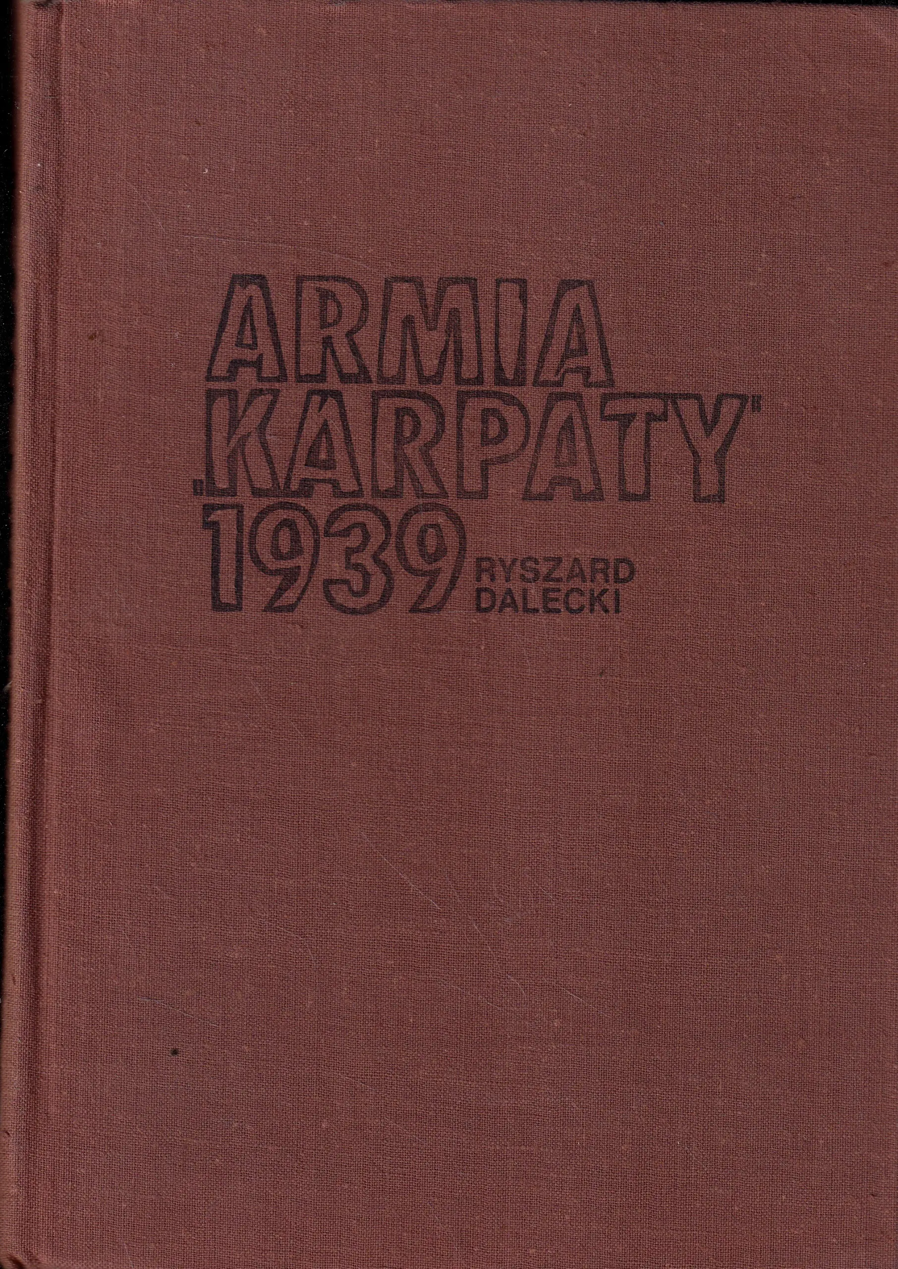 Książka - Armia "Karpaty" w wojnie 1939 roku