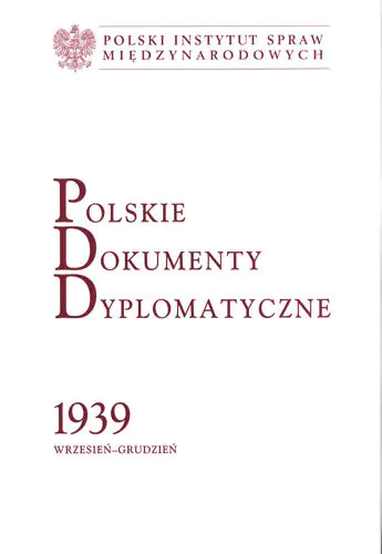 Książka - Polskie Dokumenty Dyplomatyczne 1939 wrzesień-grudzień