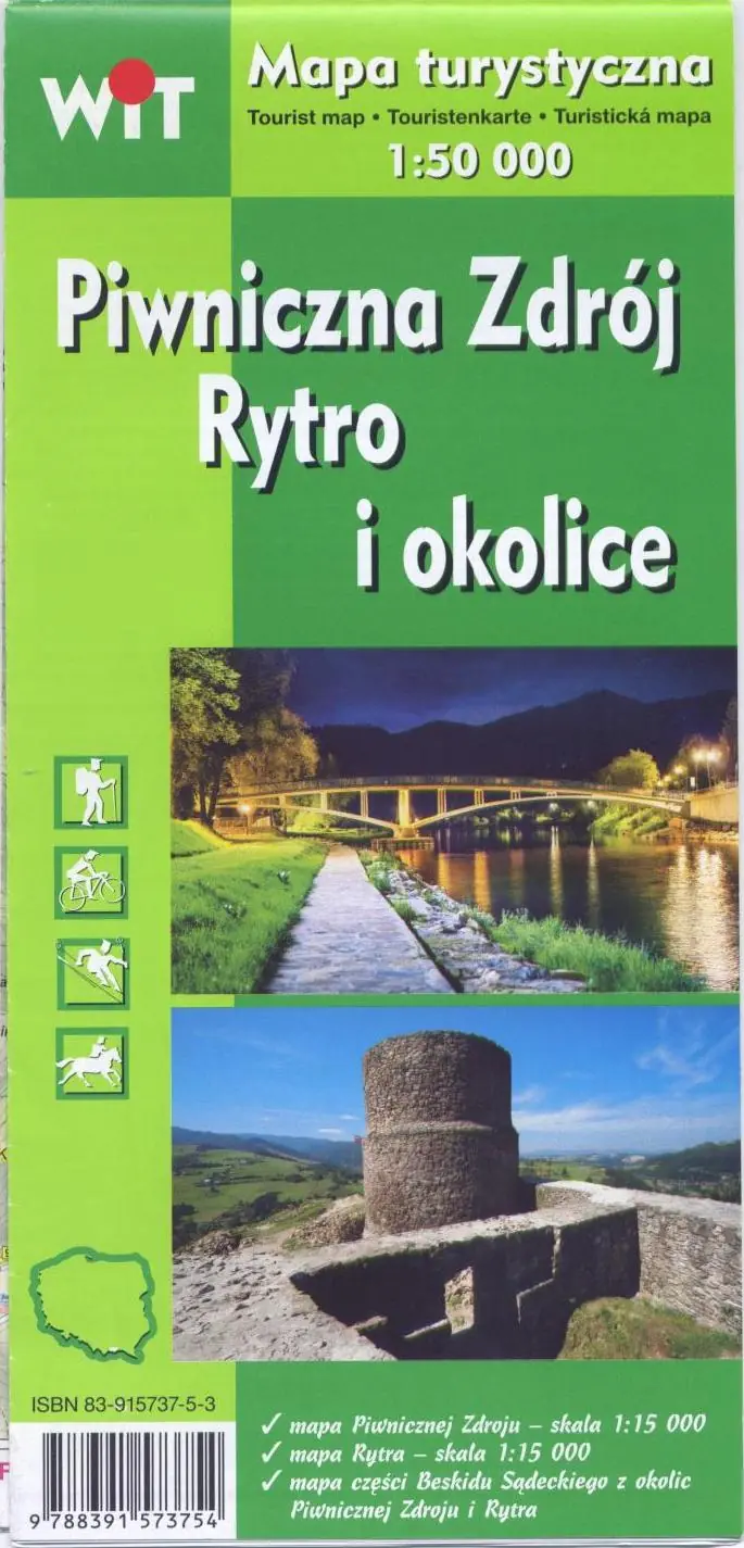 Książka - Mapa turystyczna - Piwniczna Zdrój, Rytro... WIT