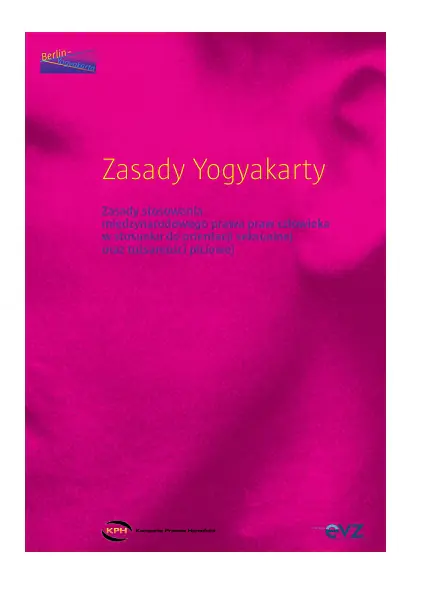 Książka - Zasady Yogyakarty. Zasady stosowania międzynarodowego prawa praw człowieka w stosunku do orientacji seksualnej oraz tożsamości płciowej