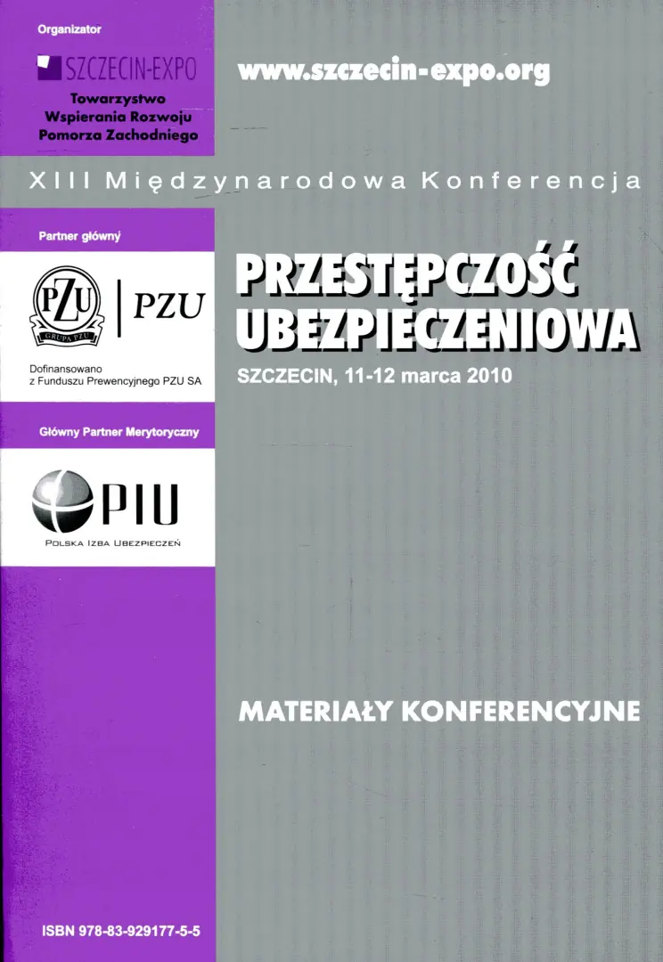 Książka - PRZESTĘPCZOŚĆ UBEZPIECZENIOWA MATERIAŁY KONFERENCYJNE