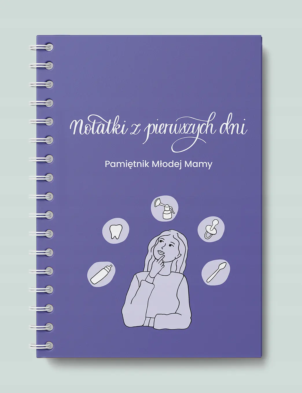 Książka - Notatki z pierwszych dni. Pamiętnik Młodej Mamy fioletowy