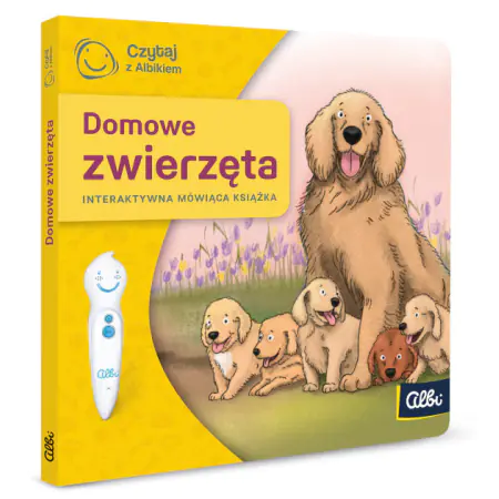Książka - Czytaj z Albikiem, Domowe zwierzęta, interaktywna mówiąca mini książka