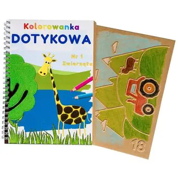 Książka - Kolorowanka dotykowa sensoryczna Zwierzęta Robot Manufacture