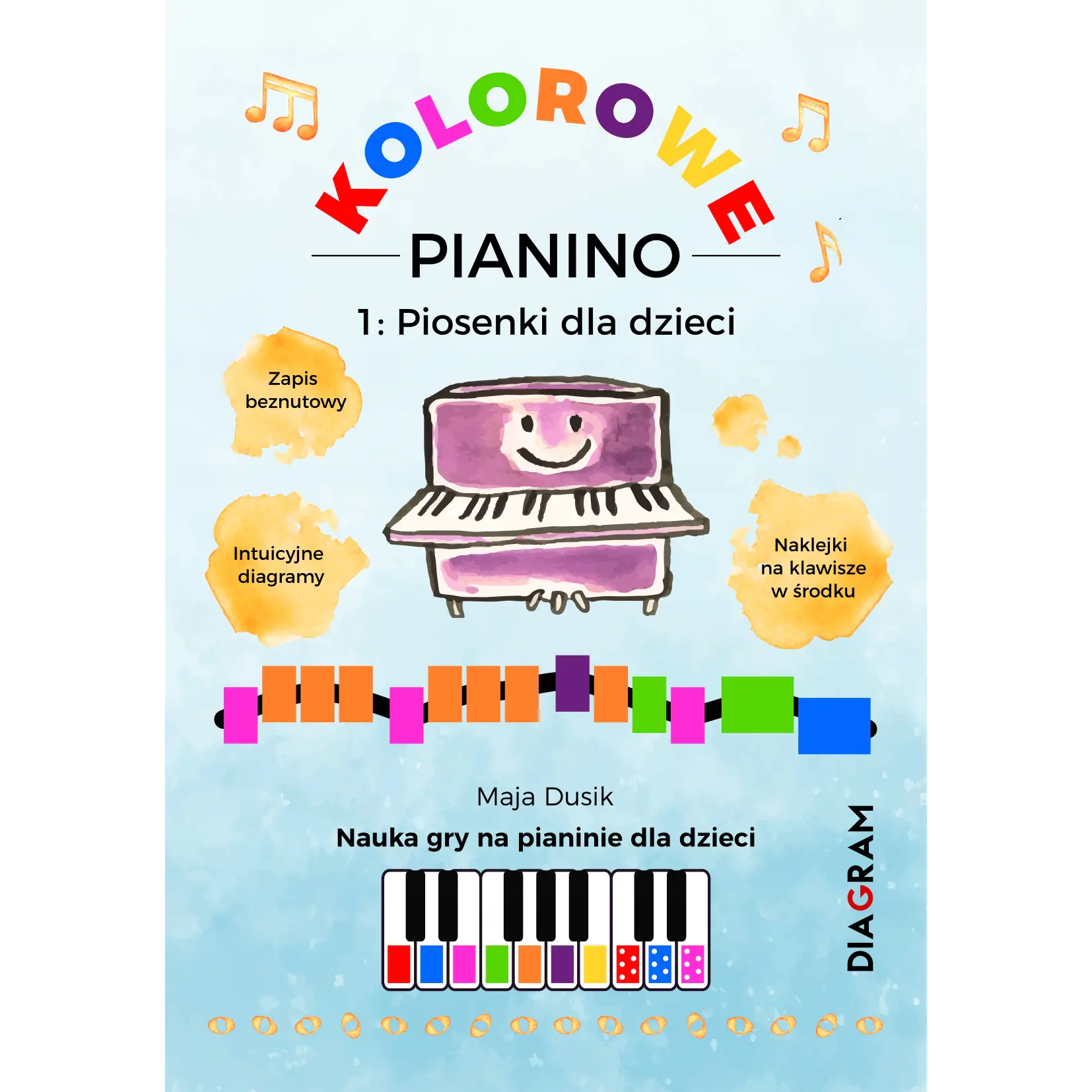 Książka - Kolorowe Pianino 1. Piosenki dla dzieci