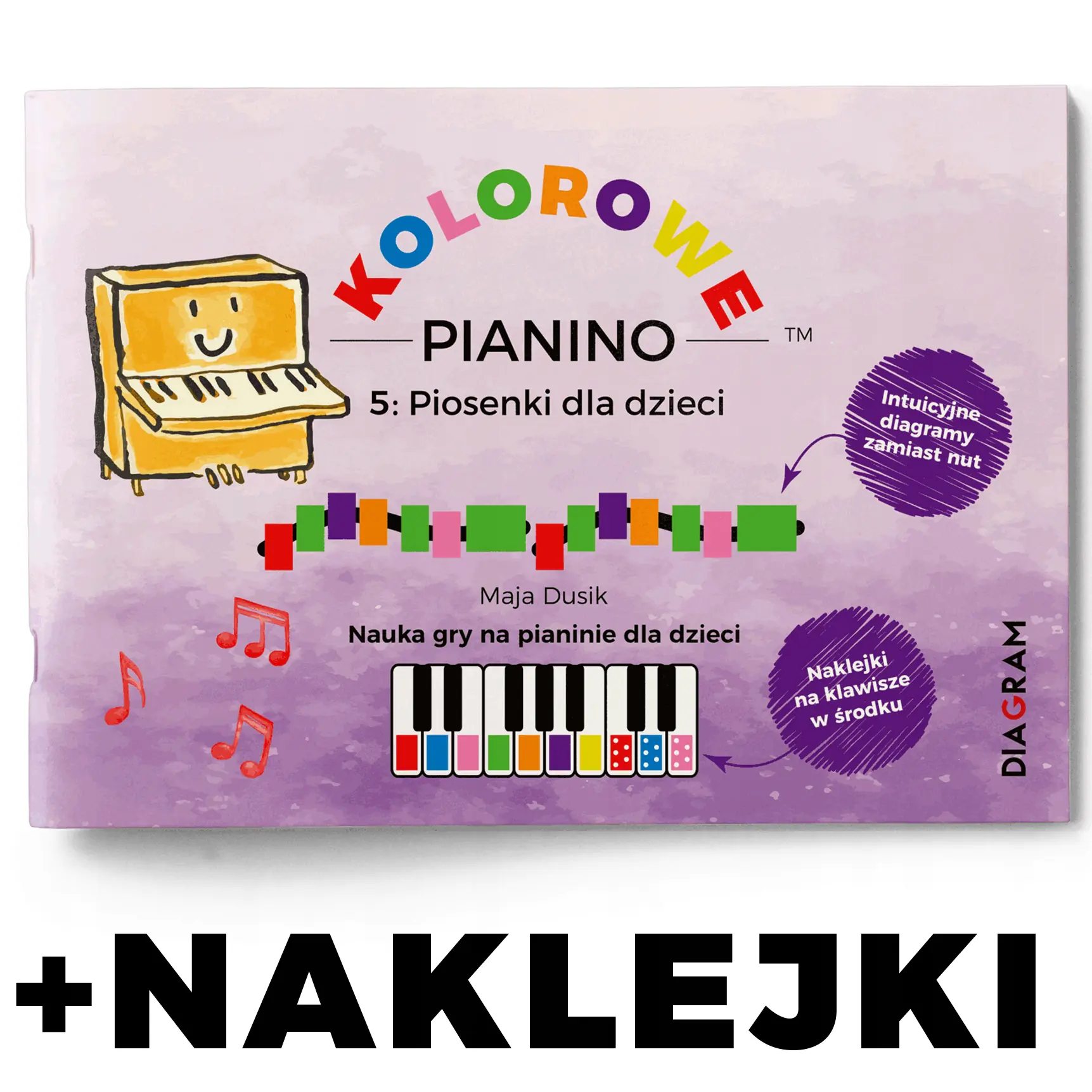Książka - Kolorowe Pianino 5: Piosenki dla dzieci. Nauka gry