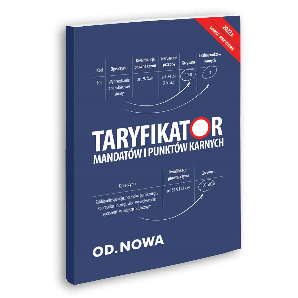 Książka - Taryfikator mandatow i punktów karnych - III 2022
