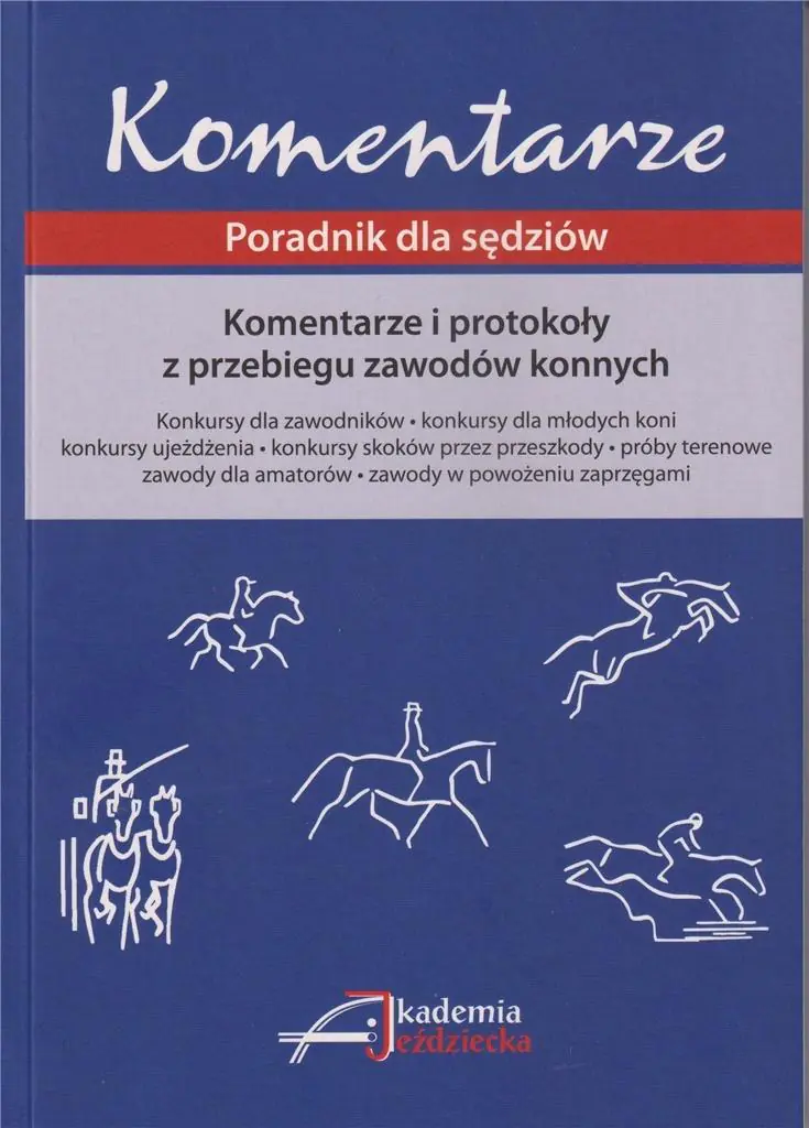 Książka - Komentarze i protokoły z przebiegu zawodów konnych