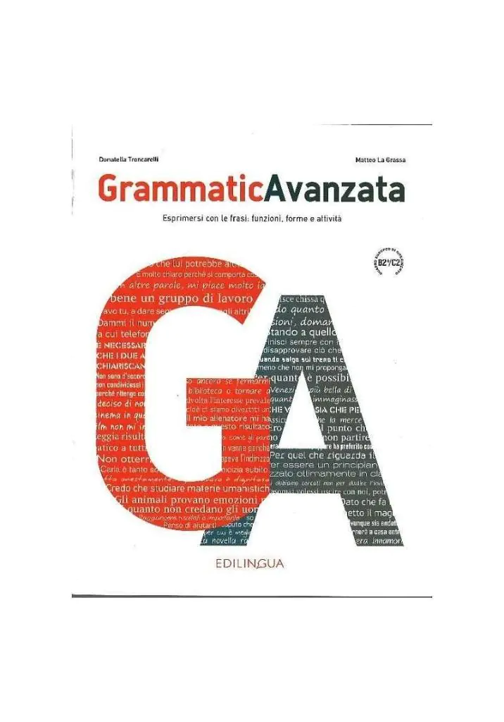 Książka - Grammatica Avanzata. Podręcznik. Poziom B2+/C2