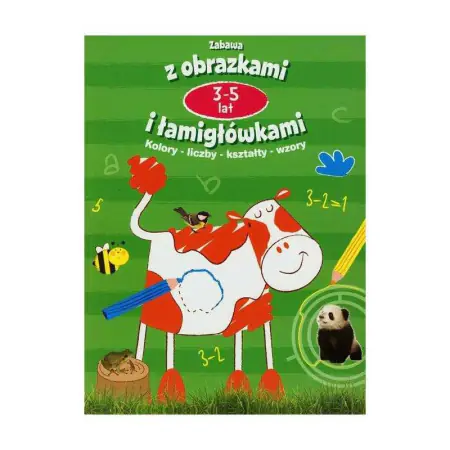 Książka - Zabawa z obrazkami i łamigłówkami 3-5 l. zielona