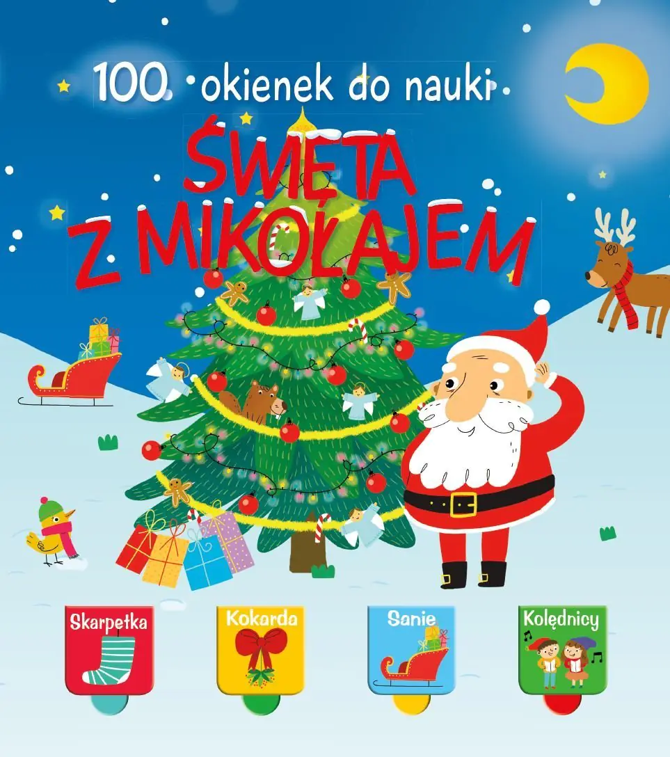 Książka - Święta z Mikołajem. 100 okienek do nauki