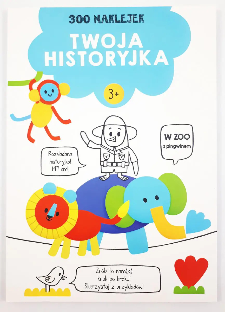 Książka - Twoja historyjka. W zoo z pingwinem. 300 naklejek