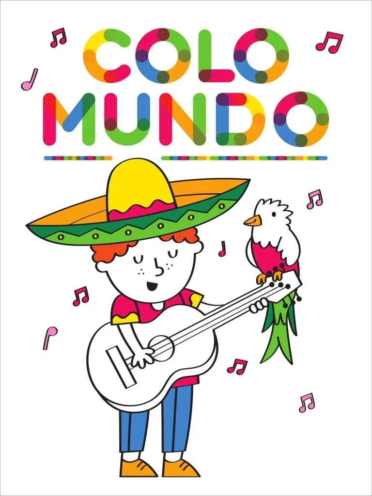 Książka - Colomundo z grubym obrysem Chłopiec z gitarą