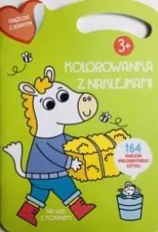 Książka - Kolorowana z naklejkami. Na wsi z koniekiem