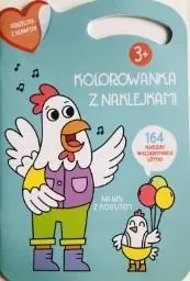 Książka - Kolorowana z naklejkami. Na wsi z kogutem