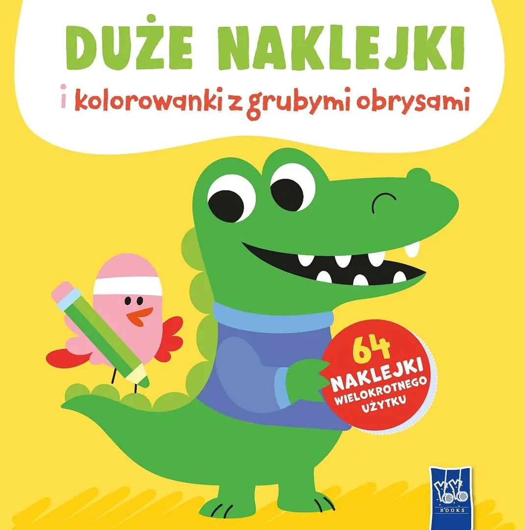 Książka - Duże naklejki i kolorowanki z grubymi obrysami. Krokodyl