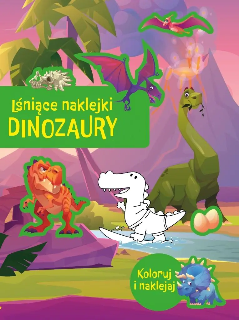 Książka - Dinozaury. Lśniące naklejki