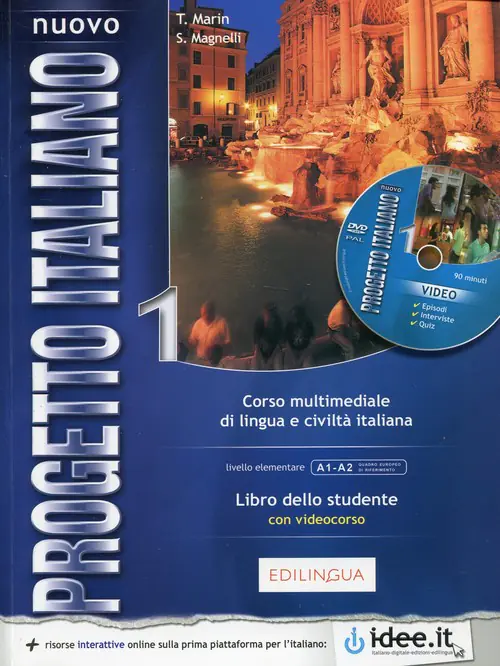 Książka - Nuovo Pragetto Italiano 1 Libro Dello Studente + CD / Słowniczek, Elementy Gramatyki