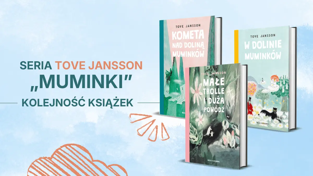 Okładki książek z erii o Muminkach Tove Jansson