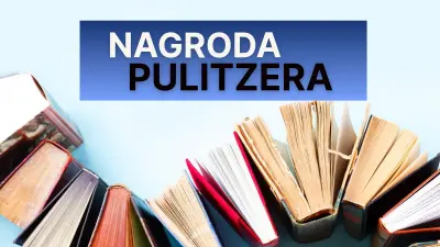Obrazek przedstawia otwarte książki ułożone w falę oraz napis: Nagroda Pulitzera.
